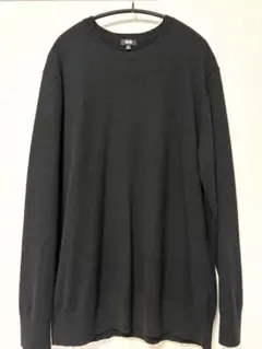 カシミア100% ブラックニットセーター XL