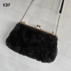 【美品】KBF がま口ショルダーバッグ　2way ダークグレー