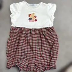 familier チェック柄ロンパース 70