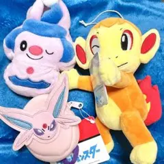 ポケモン　ポーチ　ぬいぐるみ　マネネ　エーフィ　ヒコザル