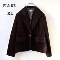 FI & KE【XL】テーラードジャケット コーデュロイ ブラウン くるみボタン