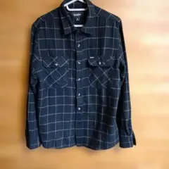 Brixton ブラック チェック ウールシャツ Sのサムネイル