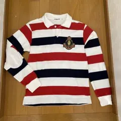 A BATHING APE アベイシングエイプ ラガーシャツ ポロシャツ 長袖 A BATHING APE(アベイシングエイプ) 00's One point logo border rugby