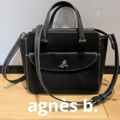 agnesb アニエスベー ショルダーバッグ 2WAY　レザー　ブラック