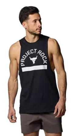 アンダーアーマー UAプロジェクトロック グラフィック スリーブレスシャツ黒XL