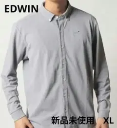 新品★EDWIN グレー 長袖ポロシャツ　ゴルフ　メンズ　グレー　XLのサムネイル