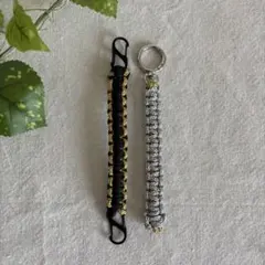 編み込みストラップとキーホルダーセット