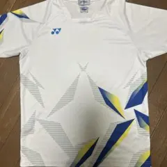YONEX 半袖シャツ ホワイト/ブルー/イエロー