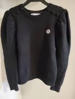 ボーダーズアットバルコニー 黒 パフスリーブ ニットセーター　36サイズ