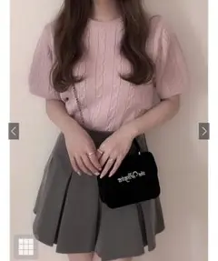 未使用　GRLケーブル編み半袖ニットトップス
