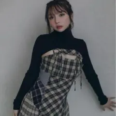 andmary Nadia check pleats mini dress - メルカリ