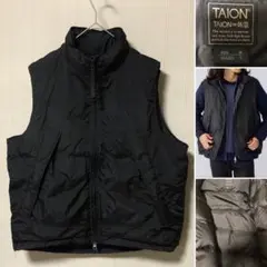 TAION ビッグシルエット ミリタリー ナイロン ダウンベスト 手洗い可能