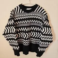 Samanas Mozi 長袖セーター L ブラック・ホワイト