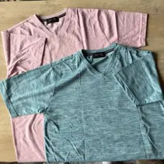 メンズ　VネックTシャツ カットソー　Lサイズ2色セット　中古