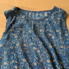 ロペピクニックブルー花柄ノースリーブロングワンピース　スタジオクリップ