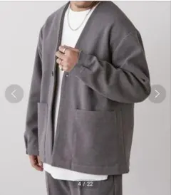 CIAOPANIC TYPY ニットメルトンノーカラージャケットグレー