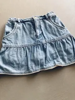 ユニクロ キッズ デニムフレア スカート ショートパンツ付き ウエスト調整可能