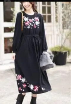 31 sons de mode Sweetコラボ花柄刺繍ロングワンピースSサイズ