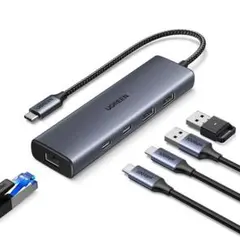 UGREEN USB C 有線LANアダプター 6-in-1 LAN ハブ