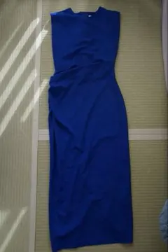【ZARA】ミディ丈ブルードレス Mサイズ
