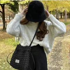 GRL グレイル❤ファー ハット 56cm-58cm 黒　ブラック