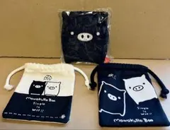 新品・未使用　モノクロブー コインケース・ミニ巾着袋　3点まとめてセット
