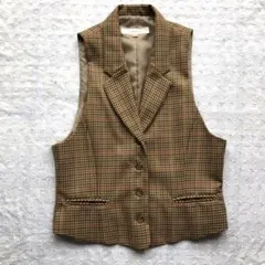 茶系チェックベストのサムネイル