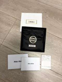 正規品 新品未使用 miumiu ドットシュシュ ネイビー - メルカリ