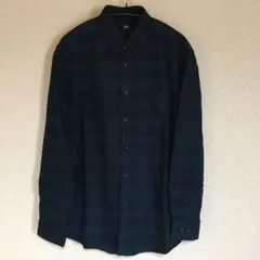 【美品】ユニクロ　フランネルチェックシャツ　ブラックウォッチ　S