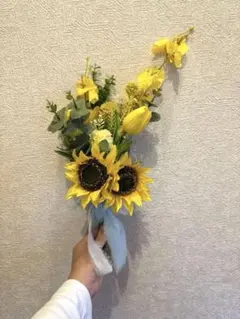 ひまわりのウェディングブーケ　結婚式　前撮り