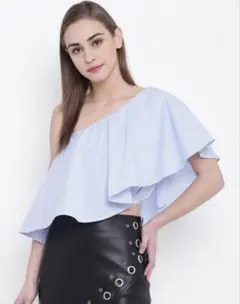 FOREVER 21 ストライプ ワンショルダー トップス S