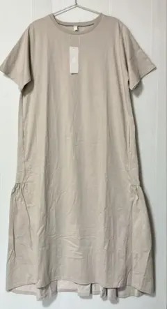 GLOBAL WORK　新品　冷感後ろギャザーワンピース　 Lサイズ