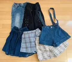 キッズ服まとめ売り⭐︎ショートパンツ3枚スカート1枚ズボン2枚　140cm