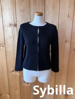 シビラ/トップス/カーディガン/刺繍/カットソー/ニット/セーター/ブラック/M