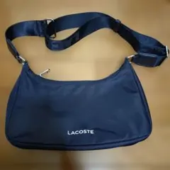 【美品】LACOSTE ラコステ ミニ ショルダー バッグ ロゴストラップ 黒