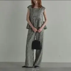 peplum setup dress ペプラムトップス パンツセットアップ