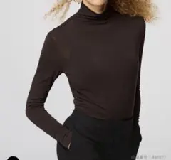 新品‼️ユニクロC極暖ヒートテックカシミヤブレンドタートルネックTブラウン3XL