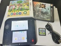 【動作品・ソフト付き】ニンテンドー 2DS スケルトン ブラック 本体 3DS