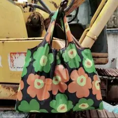 花柄　北欧　エコバッグ 折りたたみ式 軽量 大容量 防水素材