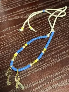 ネックレス 青 ブルー ハンドメイド ビーズ