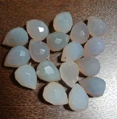 天然石 ビーズ グレーオニキス グレーカルセドニー 17個