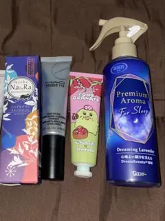 ハンドジェル、メイクベース、ハンドクリーム、ミスト　４点セット