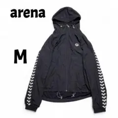アリーナ　arena　ウインドブレーカー　フード付き　M　ブラック