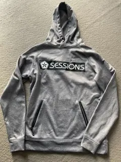 session SESSIONS フード付きスウェットパーカー グレー