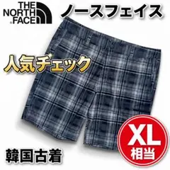 ノースフェイス チェックショーツ XL相当 韓国古着 ハーフパンツ