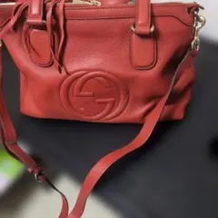 GUCCI】ソーホー レザー ショルダーバッグ タッセル 赤系 - メルカリ
