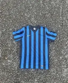 90s00sNIKE サッカー ゲームシャツ ブラック ブルーy2k