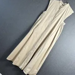 ZARA ベージュ ノースリーブ シャツロングワンピース S シンプル きれいめ