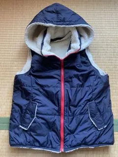 ラコステLACOSTE◆リバーシブル・ボアベスト(帽子取り外し可)