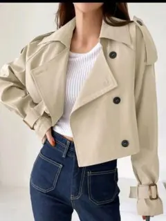 SHEIN　トレンチコート　ショート丈　スプリングコートのサムネイル